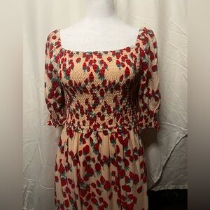 Betsey Johnson strawberry & grape maxi dress